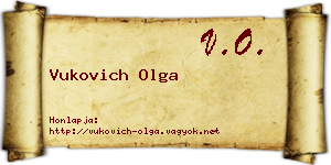 Vukovich Olga névjegykártya